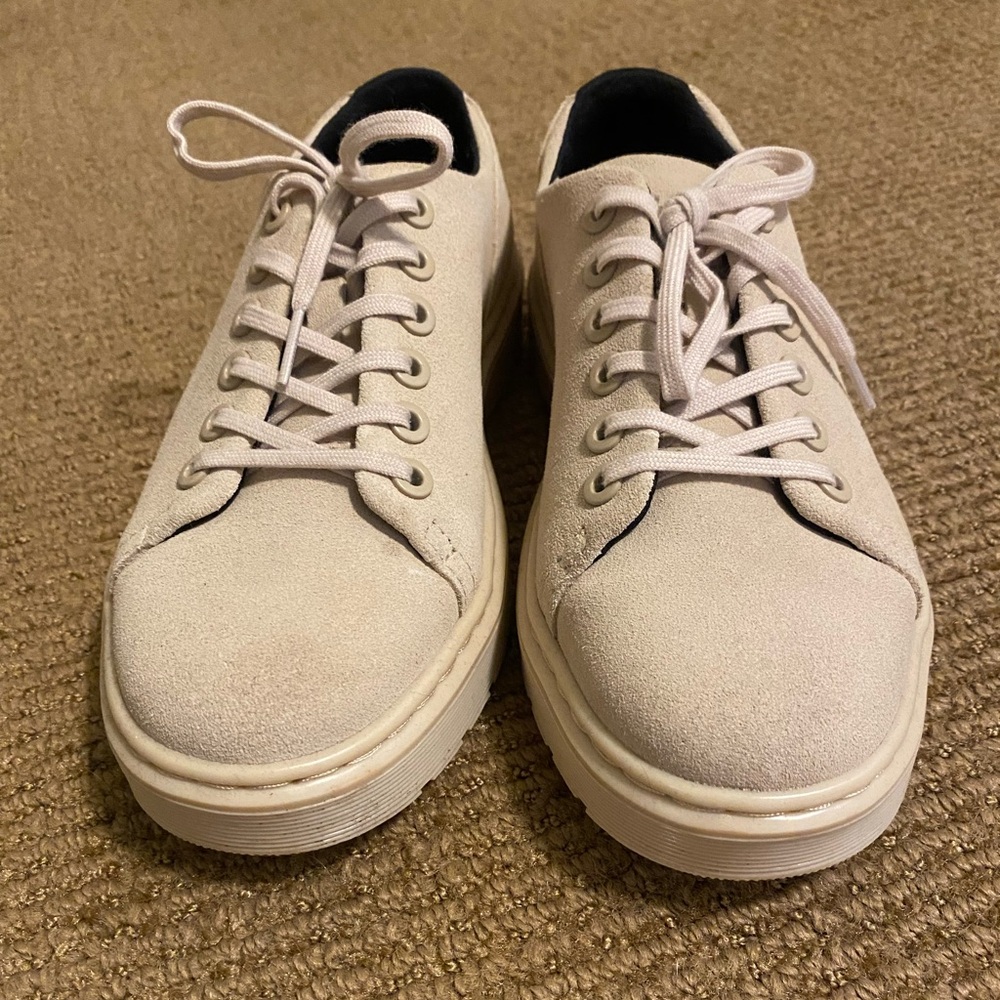 Doc Martens Dante Unisex Cream Sand Suede Minimalist Sneakers
